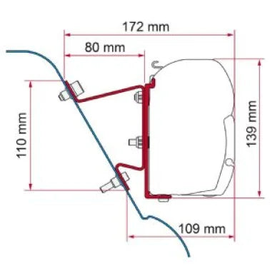 Fiamma F45s Mercedes Westfalia & VW Crafter Adapter