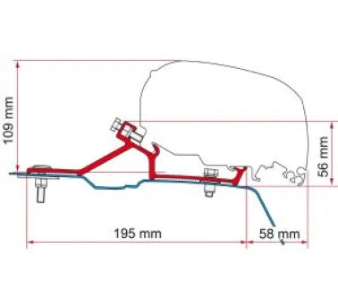 Fiamma F80/F65 Renault Master H2 Adapter (After 2010)