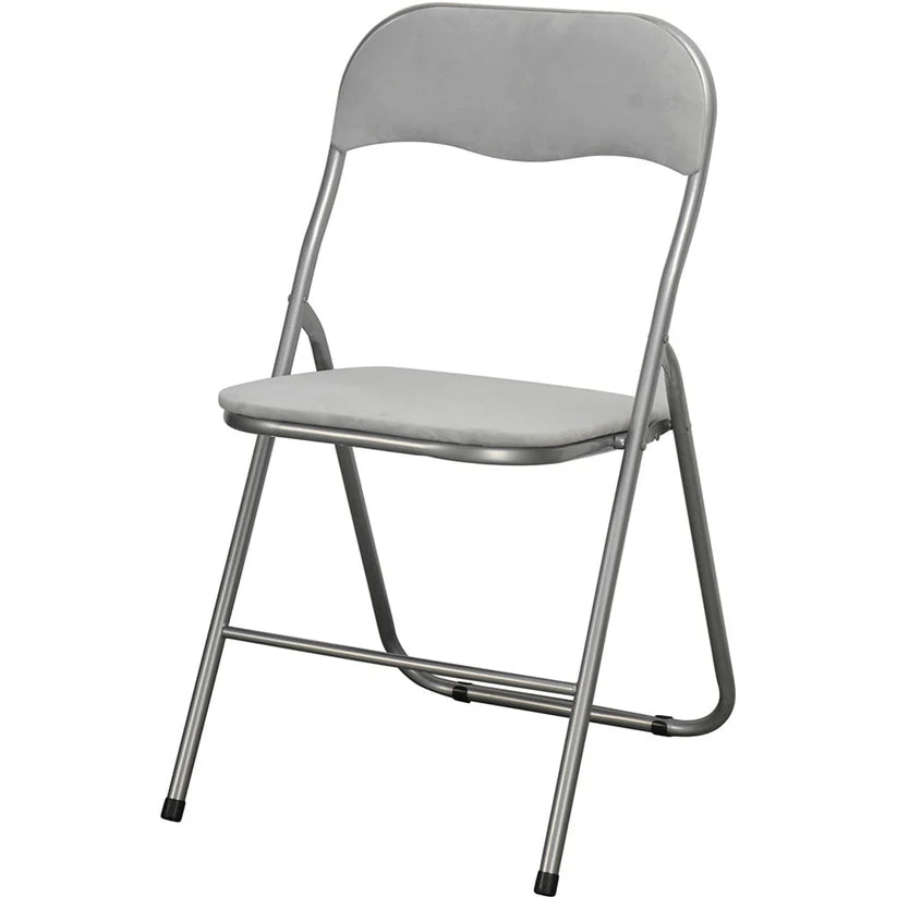 Velvet Folding Chair (Grey or Natural)