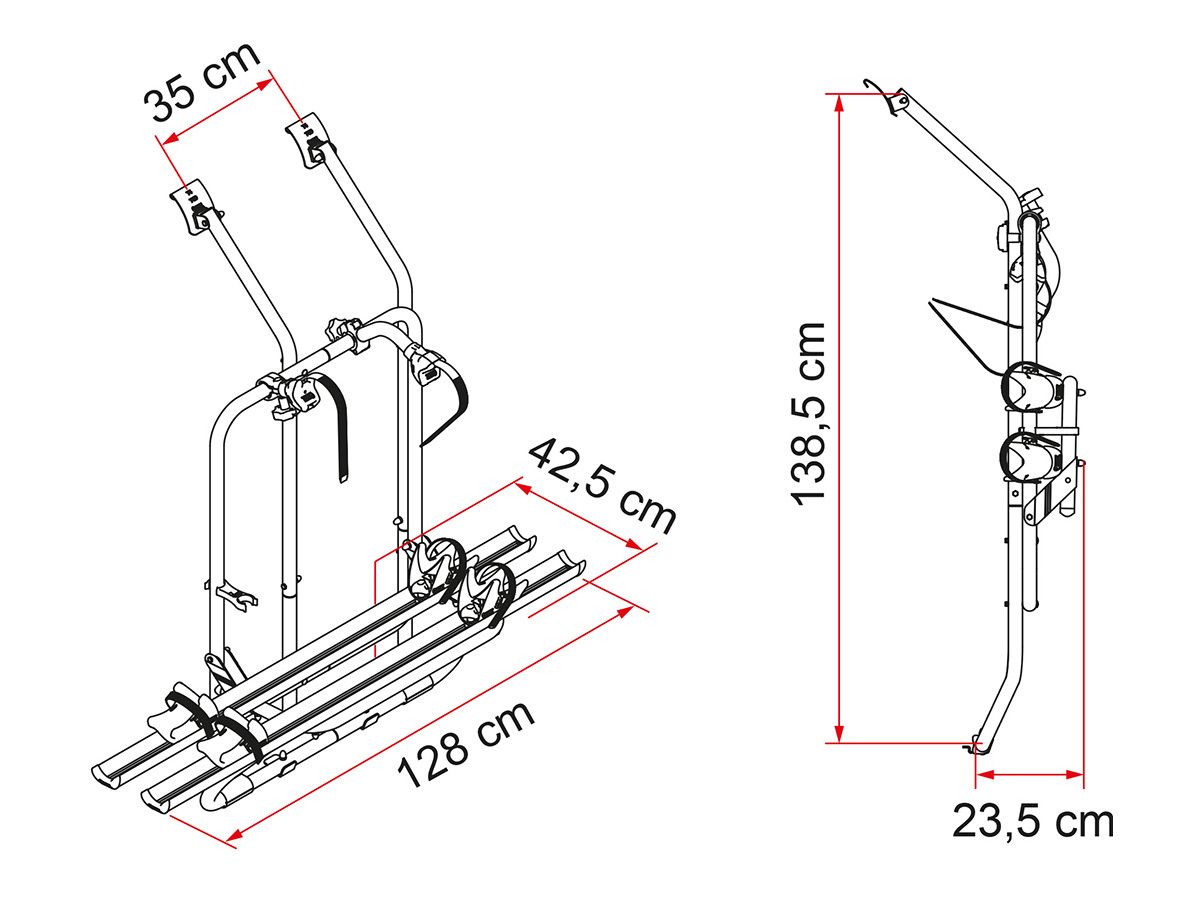 Fiamma Carry Bike VW T4 Twin Door Cycle Carrier 2 Bike Rack