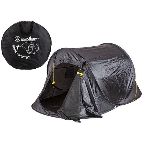 two man pop up tent Summit 2-Person Pop Up Tent 220 x 120 x 95cm Black – Car and Caravan