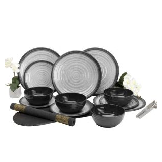 Dinner Set 12 pieces Granite Grey