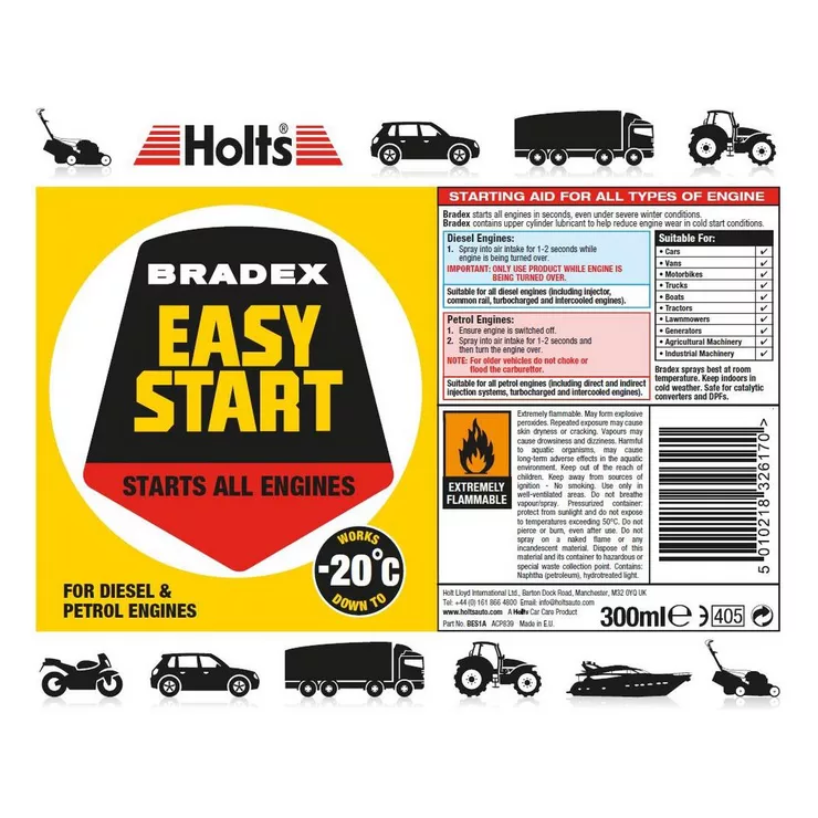 Bradex Easy Start Diesel Petrol 300ml