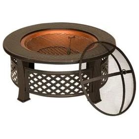 Copper Round Steel Garden Patio Firepit Log Burner Bbq