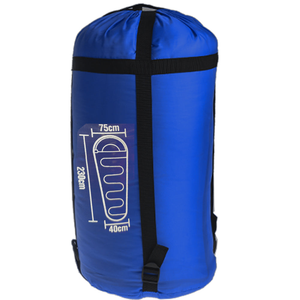 SUMMIT DOUBLE LAYER 350GSM MUMMY SLEEPING BAG DARK BLUE
