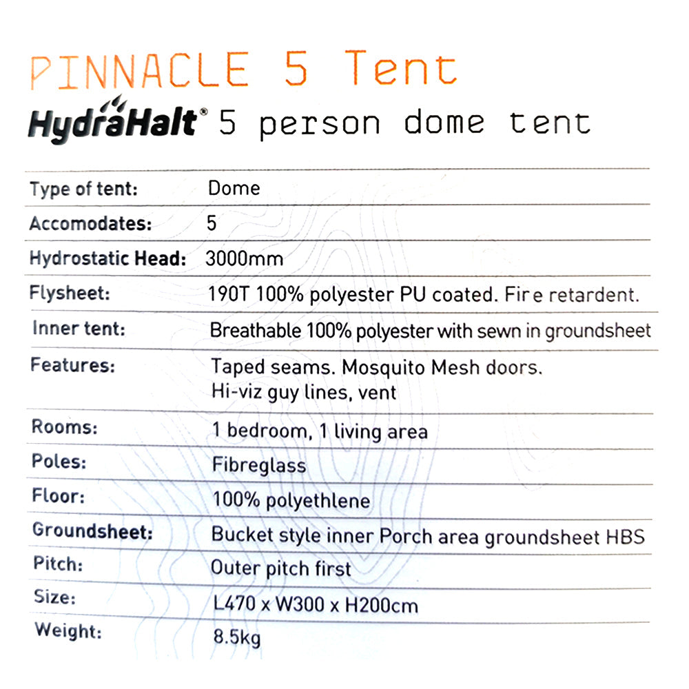 SUMMIT PINNACLE HYDRAHALT 5 PERSON FULL HEIGHT TENT