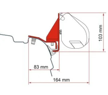 Fiamma F35 VW T5/T6 Multirail/Reimo Adapter