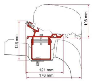 Fiamma F80s Crafter/MAN TGE H3 L3/L4 Adapter