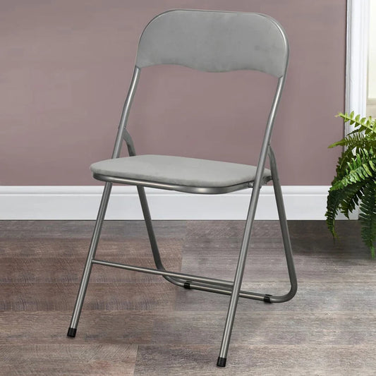 Velvet Folding Chair (Grey or Natural)