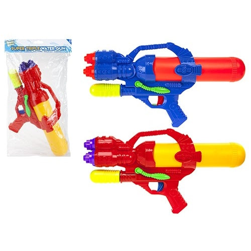 Super Pump Triple Squirter Water Gun Assorted