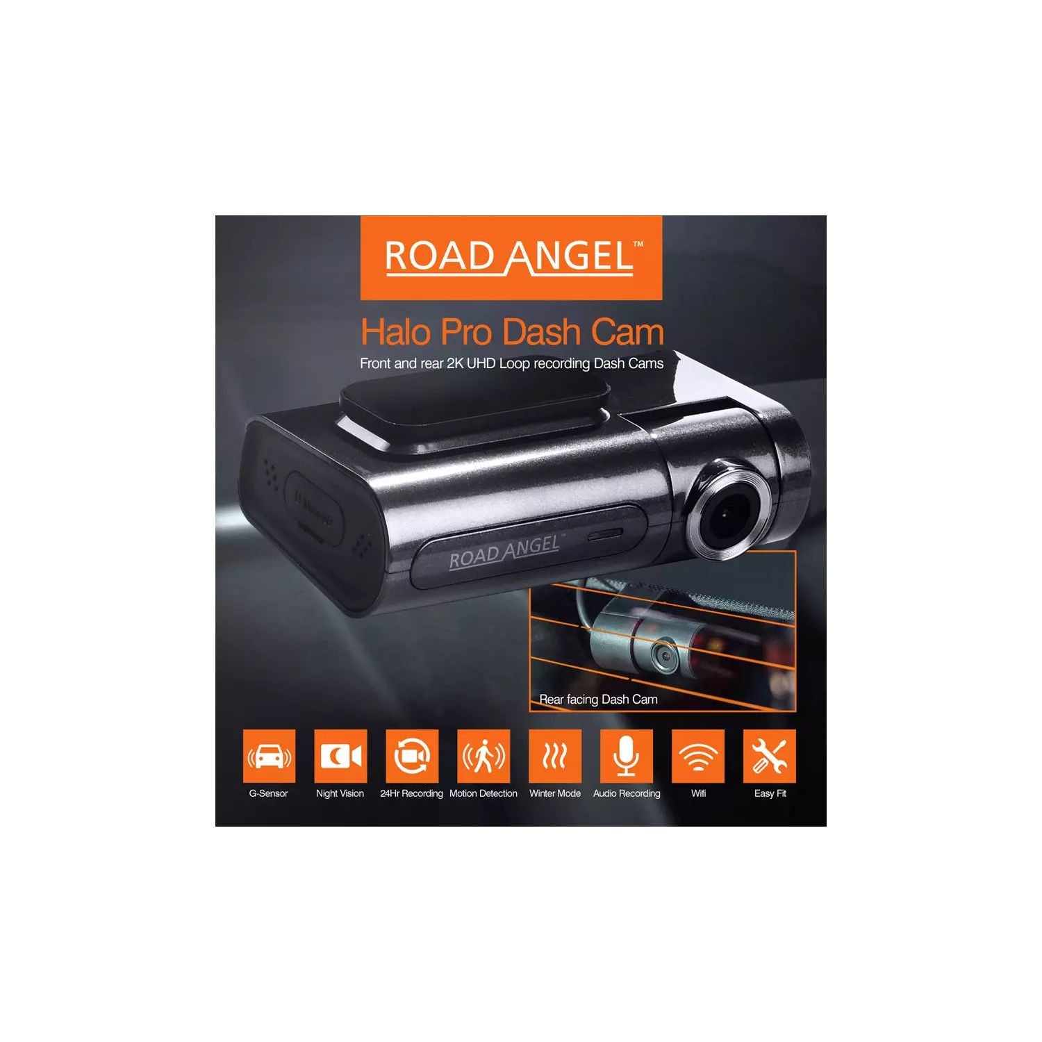 Road Angel Halo Pro Front and Rear Dashcam 3 Year Warranty!