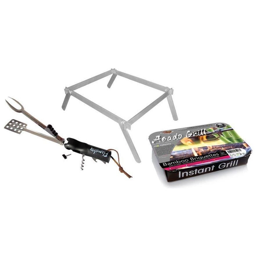 Asado Grill BBQ Thermal Back Pack Kit with Multi Tool Set
