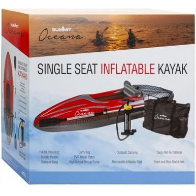 Summit Oceana 1 Person Inflatable Kayak Kit Red