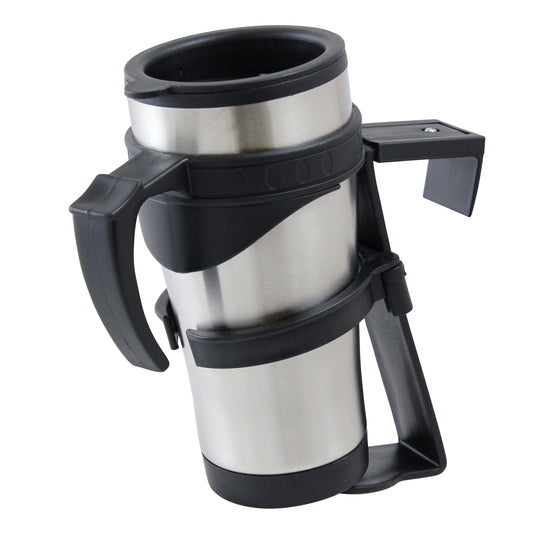 Brookstone Stainless Steel Travel Mug (With Holder and Safetight Lid)
