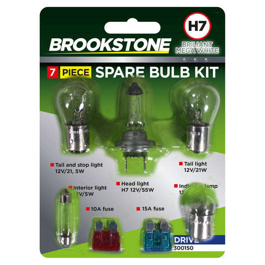 Brookstone 7 Piece Spare Car Bulb Kit H7