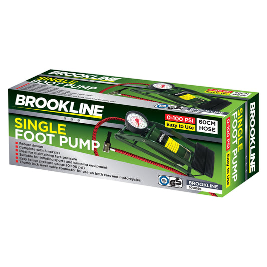 Brookline Heavy Duty Single Barrel Foot Pump