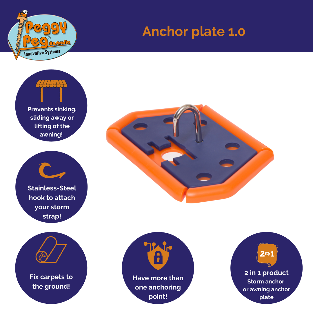Peggy Peg Anchor Plate 6 Pieces