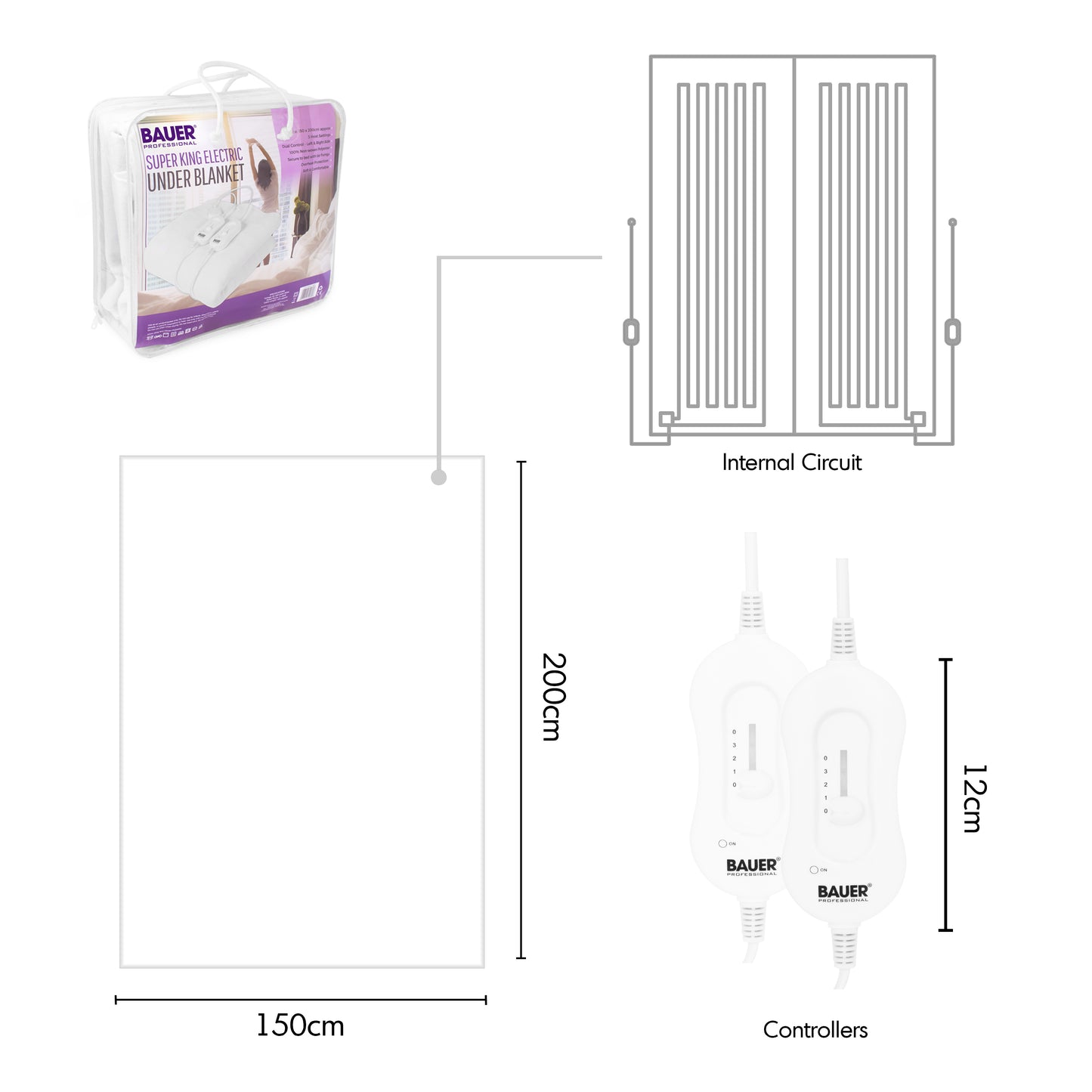 Bauer Electric Under Blanket - Superking