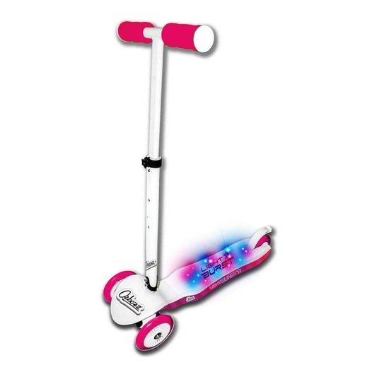 Ozbozz Kids Girls 3 Wheel Tri LED Light Burst Handle Adjustable Pink Scooter