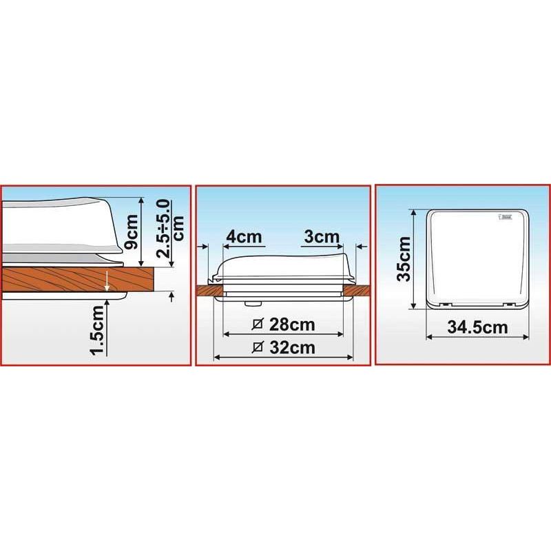 Fiamma Vent 28x28cm Caravan Roof Vent Crystal