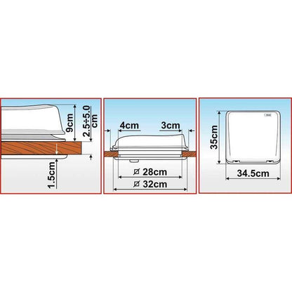 Fiamma Vent 28x28cm Caravan Roof Vent Crystal