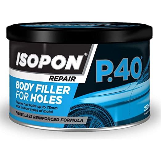 Isopon P40 250ml Glass Fibre Compound for Bridging Holes & Rust Metal GRP