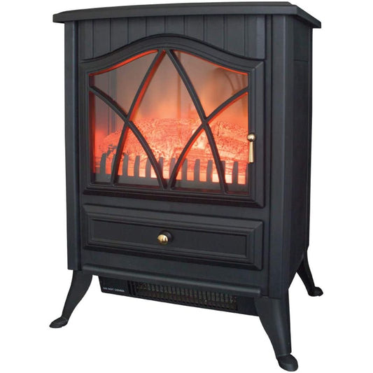 Benross 1800W Freestanding Black Electric Fireplace Stove Heater