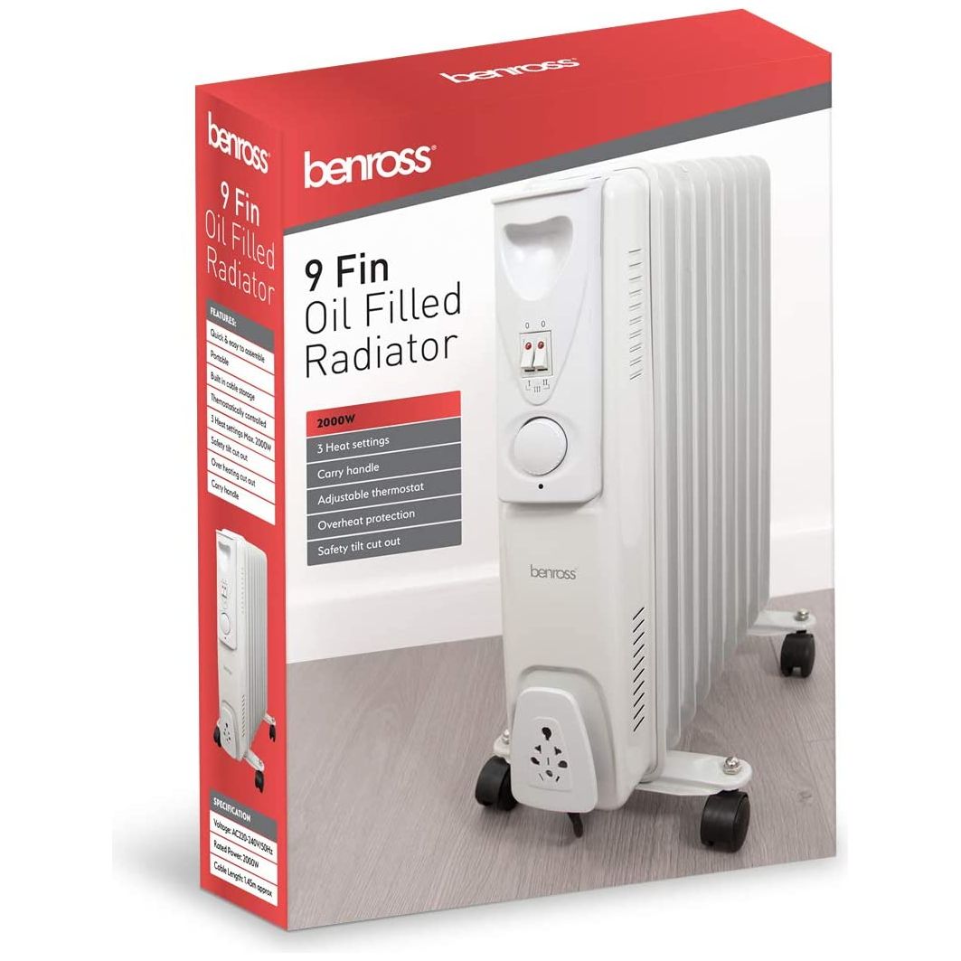 Benross 9 Fin Oil Filled Radiator 2000W