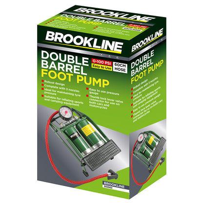 Brookline Heavy Duty Double Barrel Foot Pump