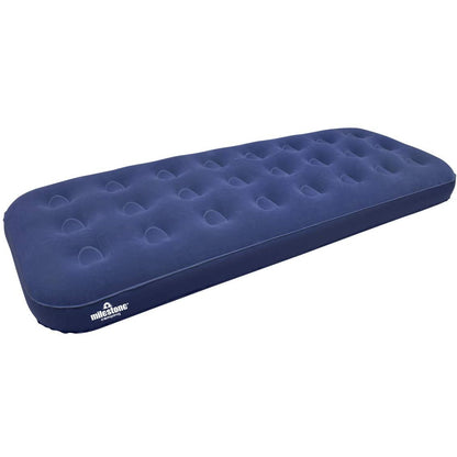 Milestone Airbed Camping Flocked Single Air Bed