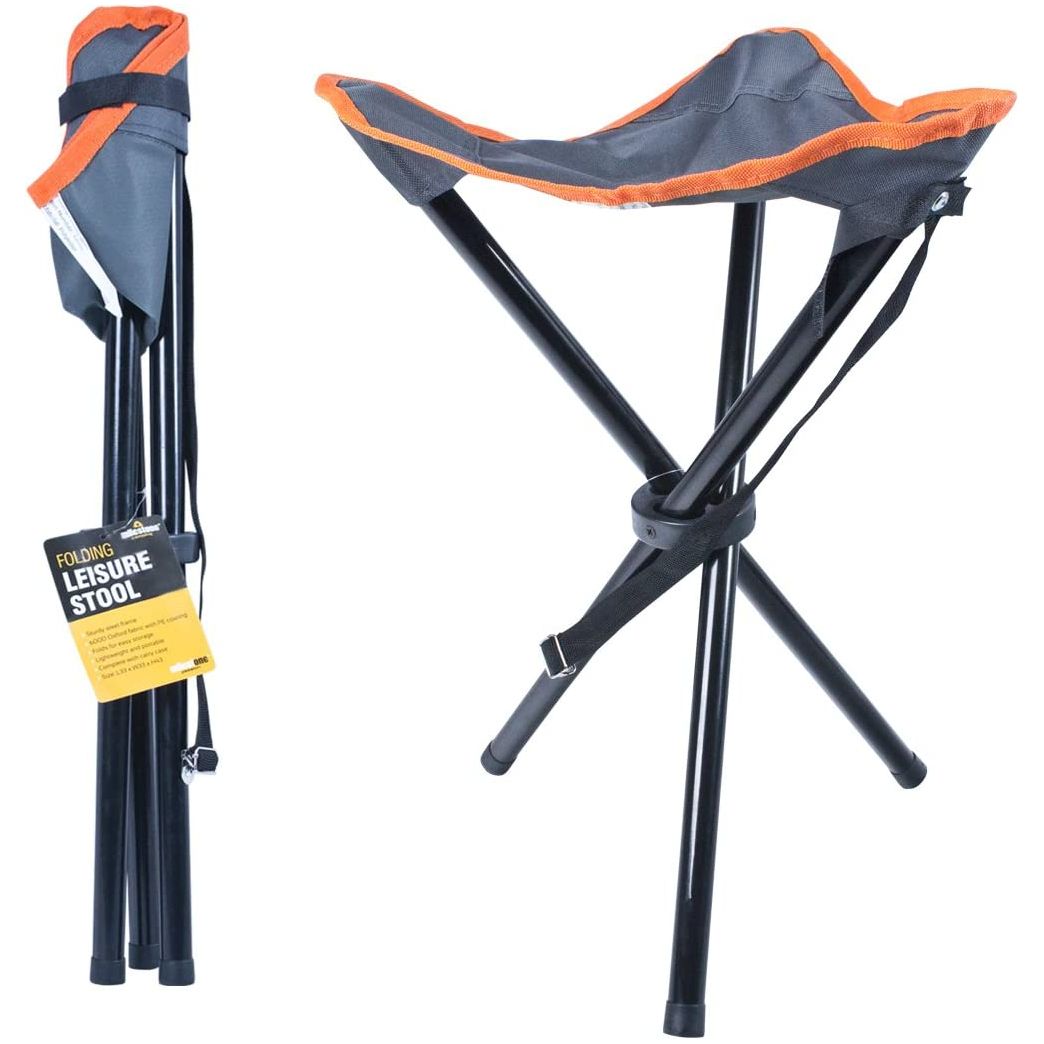 Milestone Camping Compact Outdoor Portable Tripod Stool Folding Chair