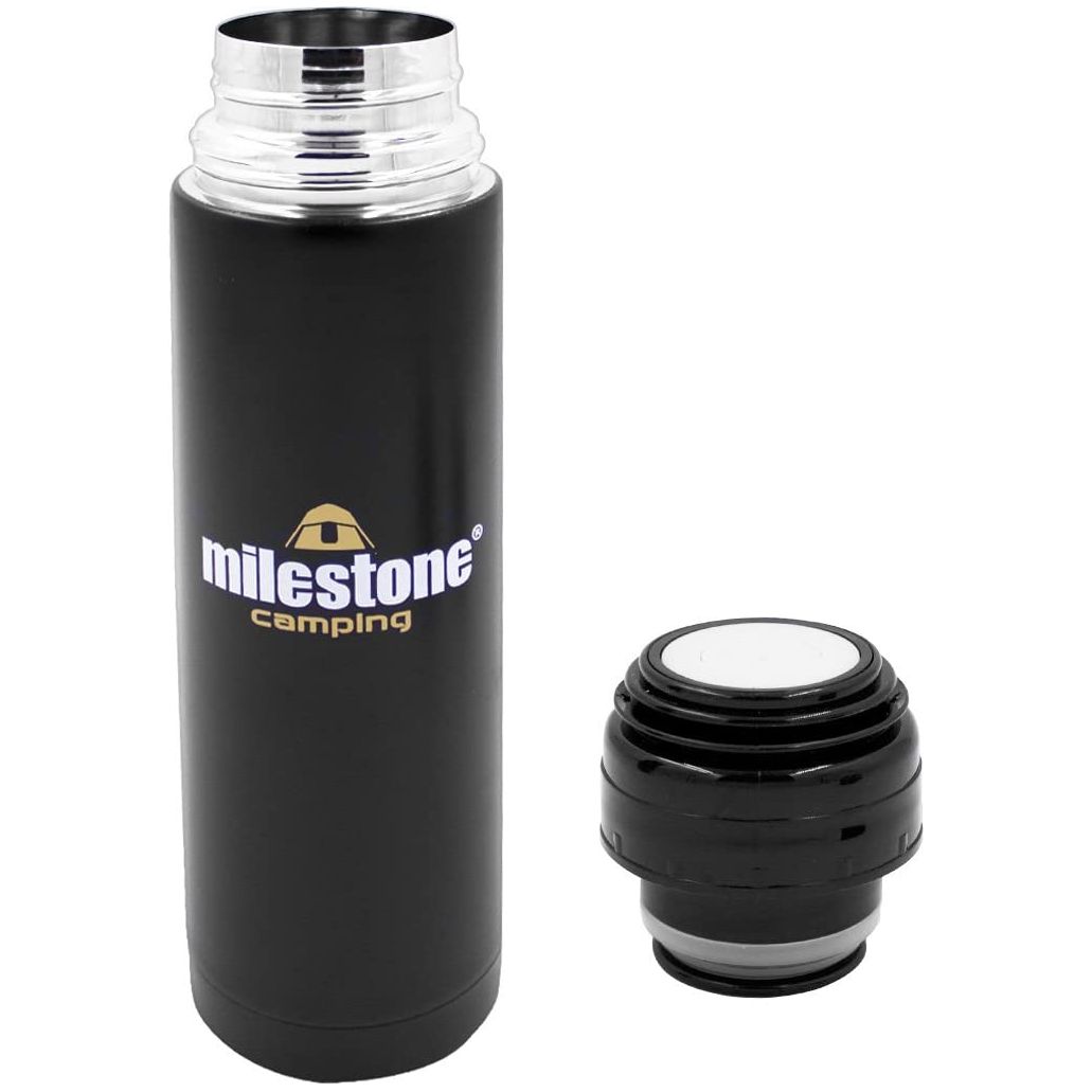 Milestone Camping Stainless Steel Flask Black 500ML