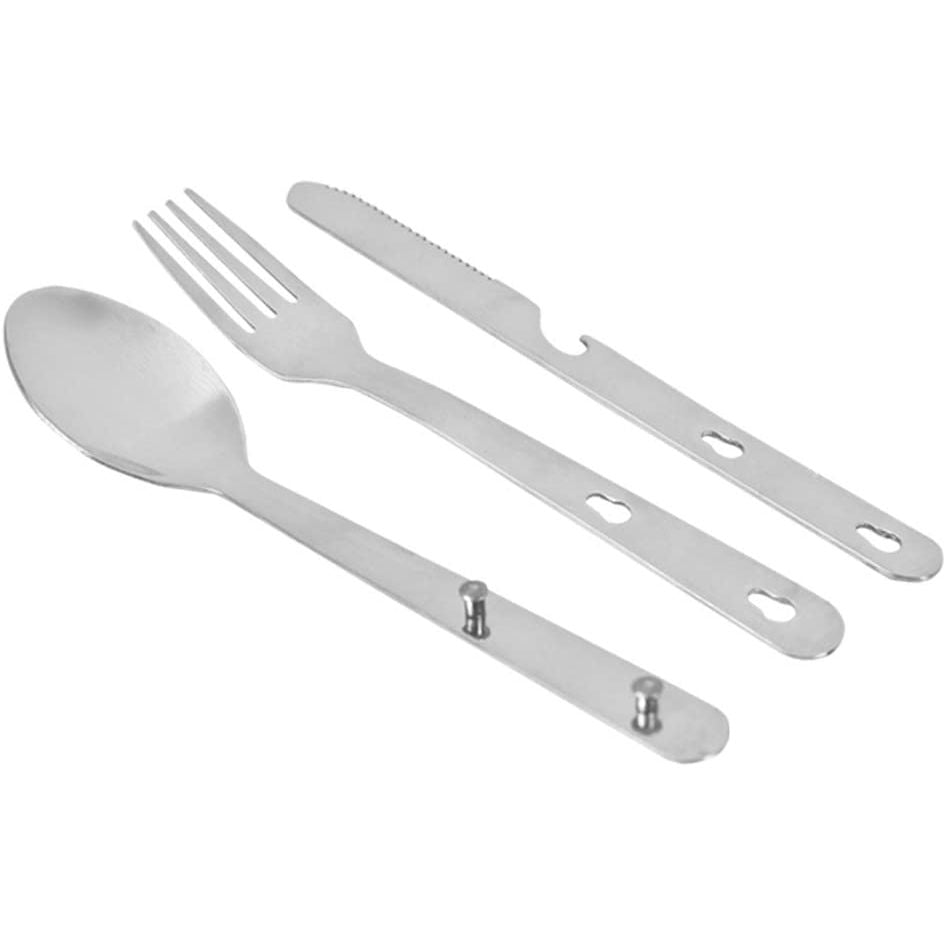 Milestone Camping Utensil Fork Knife Spoon Bottle Opener Cutlery Set