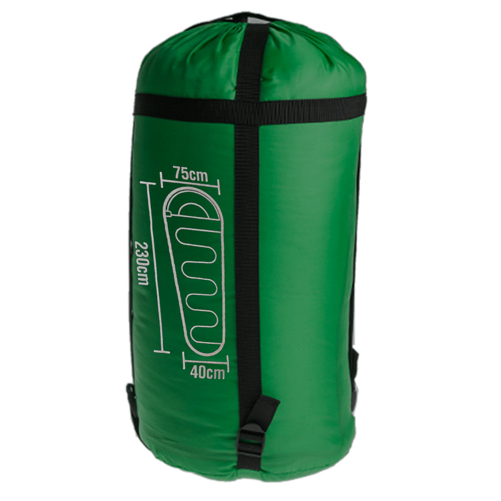 SUMMIT DOUBLE LAYER 350GSM MUMMY SLEEPING BAG DARK GREEN