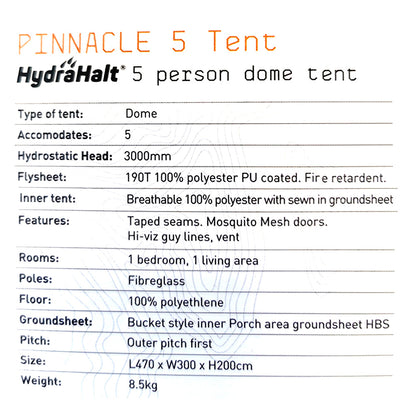 Summit Pinnacle Hydrahalt 5 Person Full Height Tent Car And Caravan summit-pinnacle-hydrahalt-5-person-full-height-tent-car-and-caravan