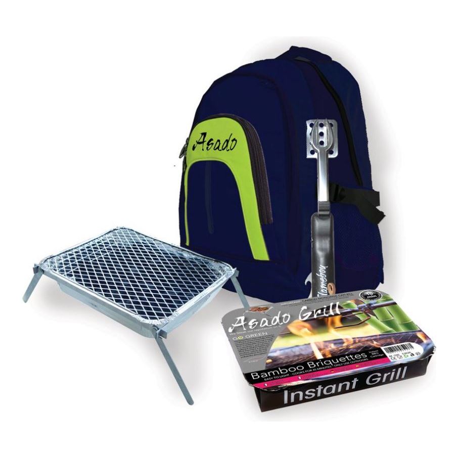 Asado Grill BBQ Thermal Back Pack Kit with Multi Tool Set