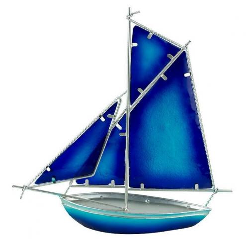 Glass Art Sloop Boat