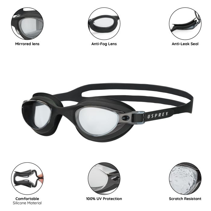 Osprey Adult Pro Race Goggles - Black